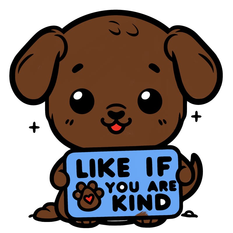 make a sign that says like if you are kind with a cute little dog