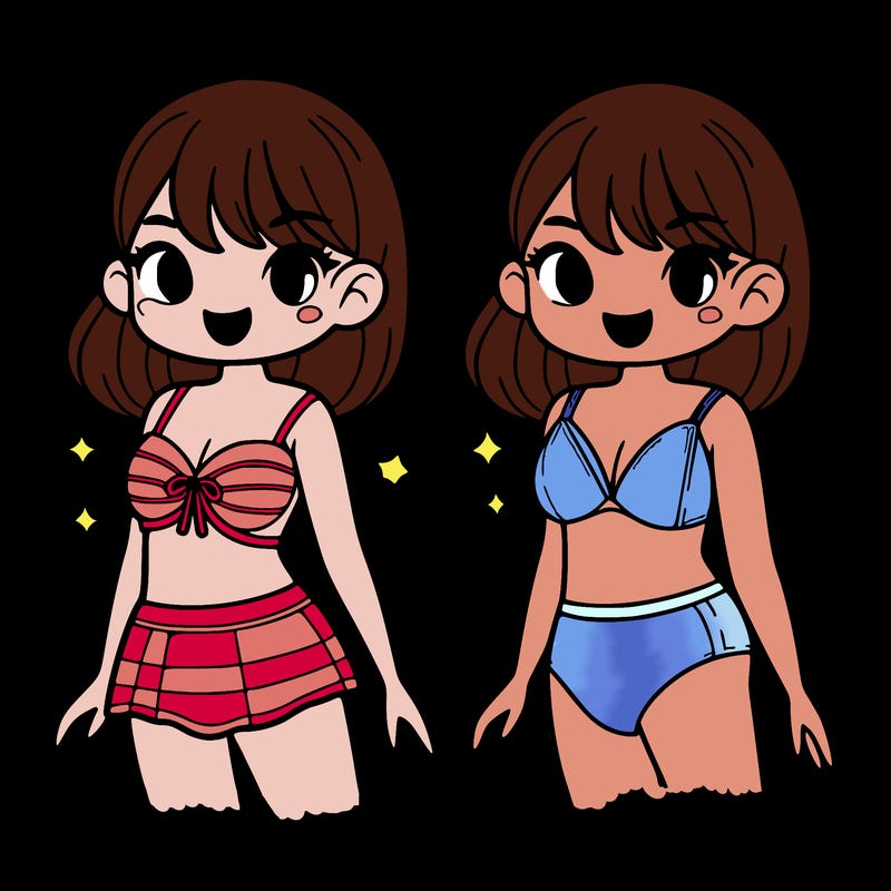 lady in a two piece swimsuit