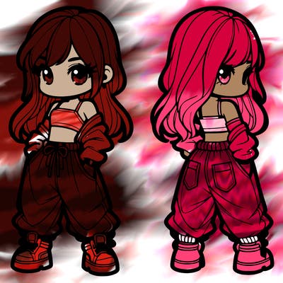 girl in crop top and baggy pants