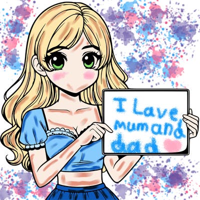 realistic pretty girl holding blank sign