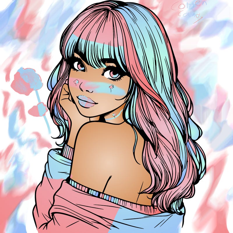 realistic girl with bangs looking over her shoulder