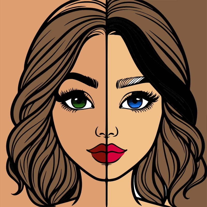 realistic girl split half