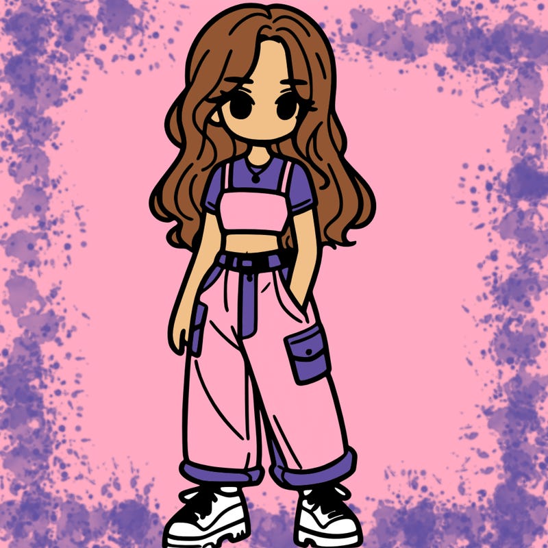 girl in crop top and baggy pants