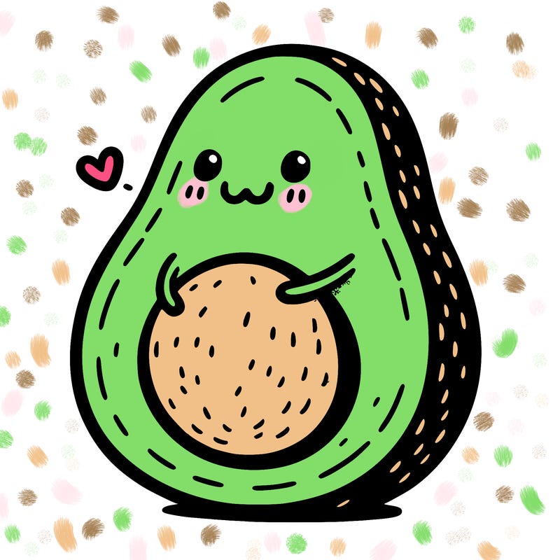 an avocado hugging an avocado
