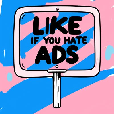a sign that says like if you hate ads