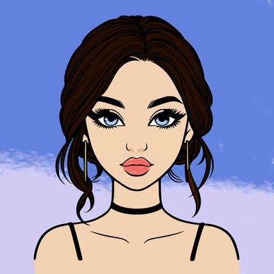 realistic girl with makeup on