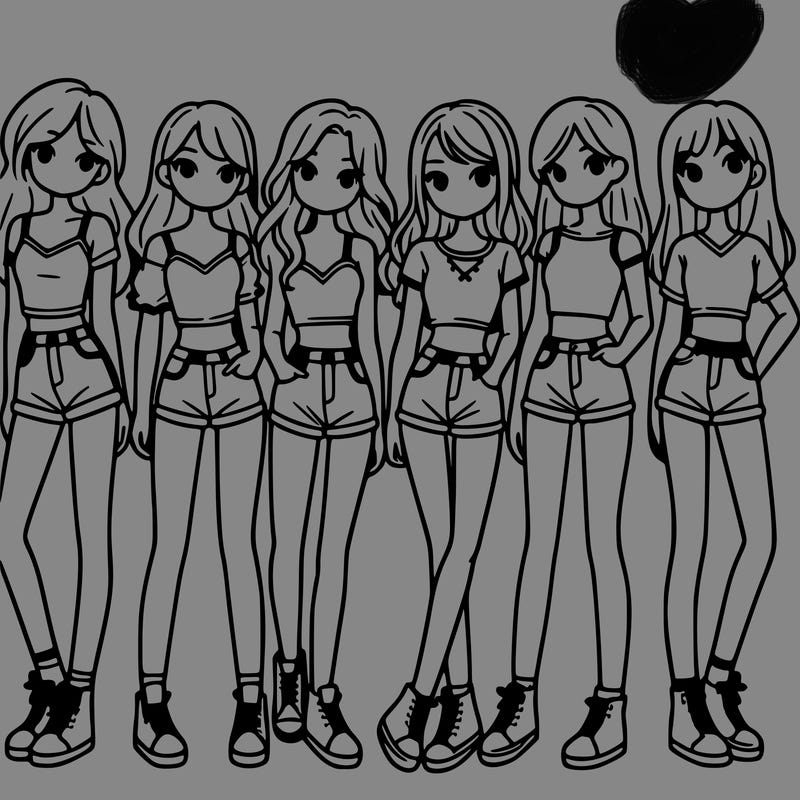 a group of girls wearing crop tops and shorts