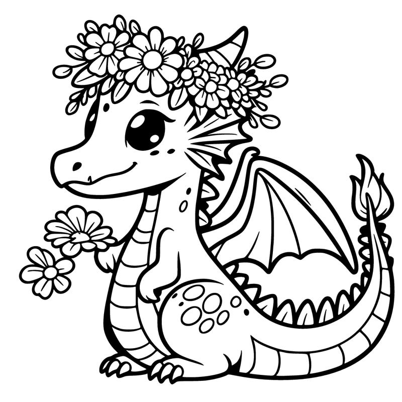 dragon with flower crown