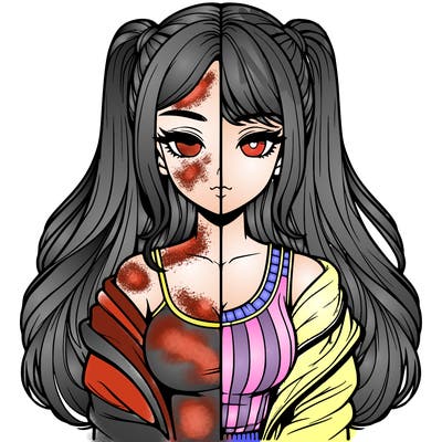 realistic girl split