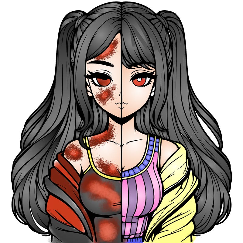 realistic girl split