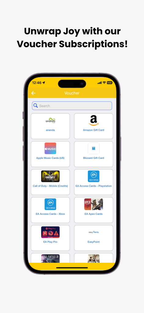 OK$ - Smartphone screen dell'app OK Dollar che mostra varie opzioni di carte regalo e voucher come Amazon e Apple Music.