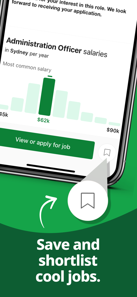 Interface do aplicativo Jora Jobs apresentando insights de salário e uma ferramenta de seleção de vagas