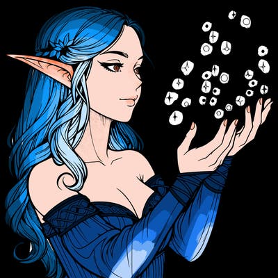 realistic elf girl doing magic