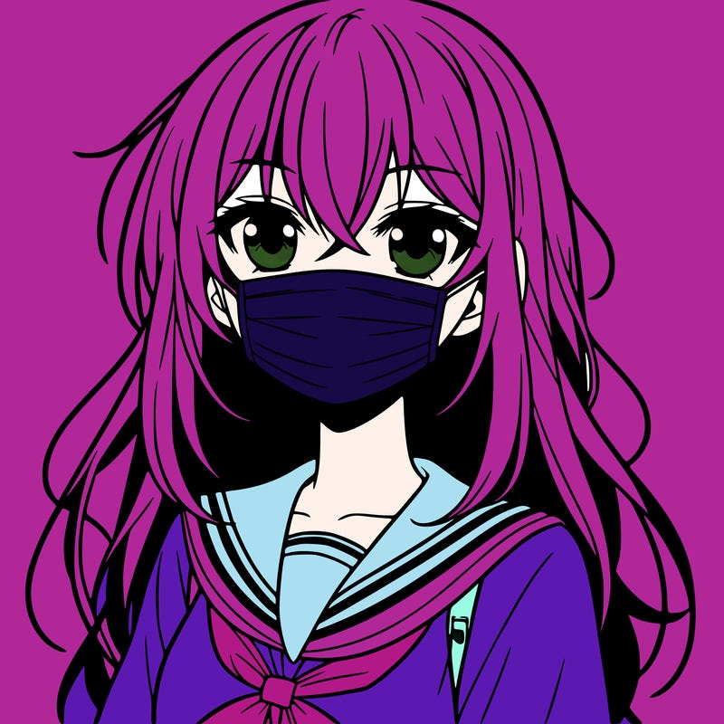 an anime girl with a mask
