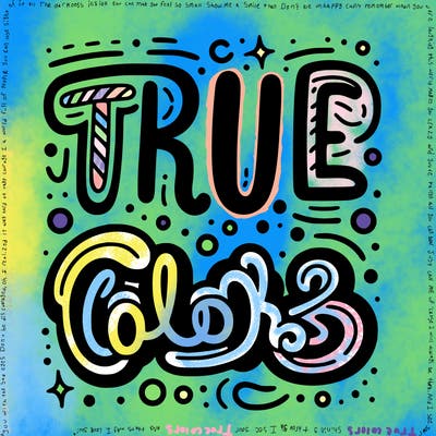 "true colors" written
