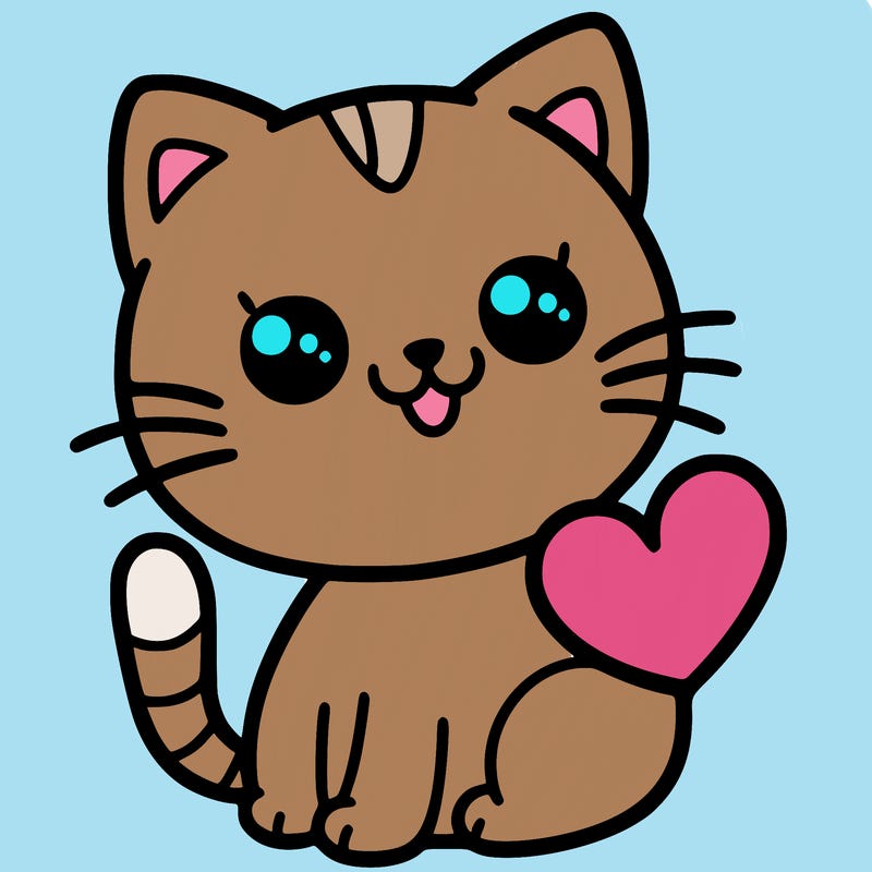 cat that has a heart