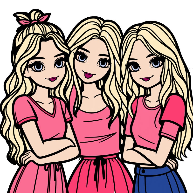 three girls together realistic