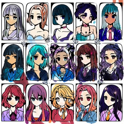 girls that look diffrent anime