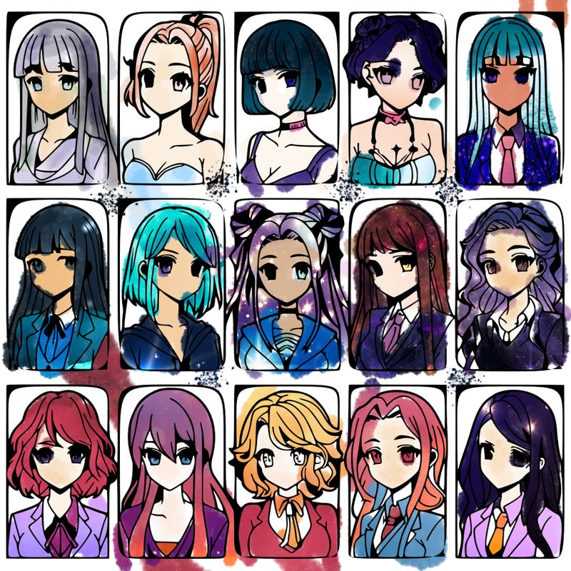 girls that look diffrent anime