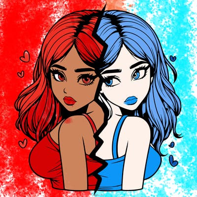 realistic girl split