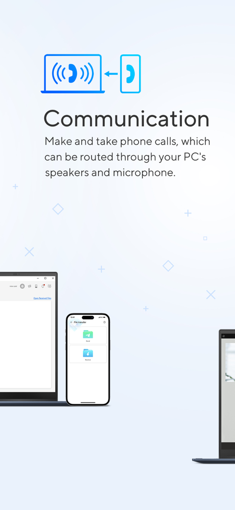 GlideX - Un resumen de la función de GlideX que muestra cómo los usuarios pueden realizar y recibir llamadas telefónicas móviles directamente desde su PC utilizando comunicación manos libres.