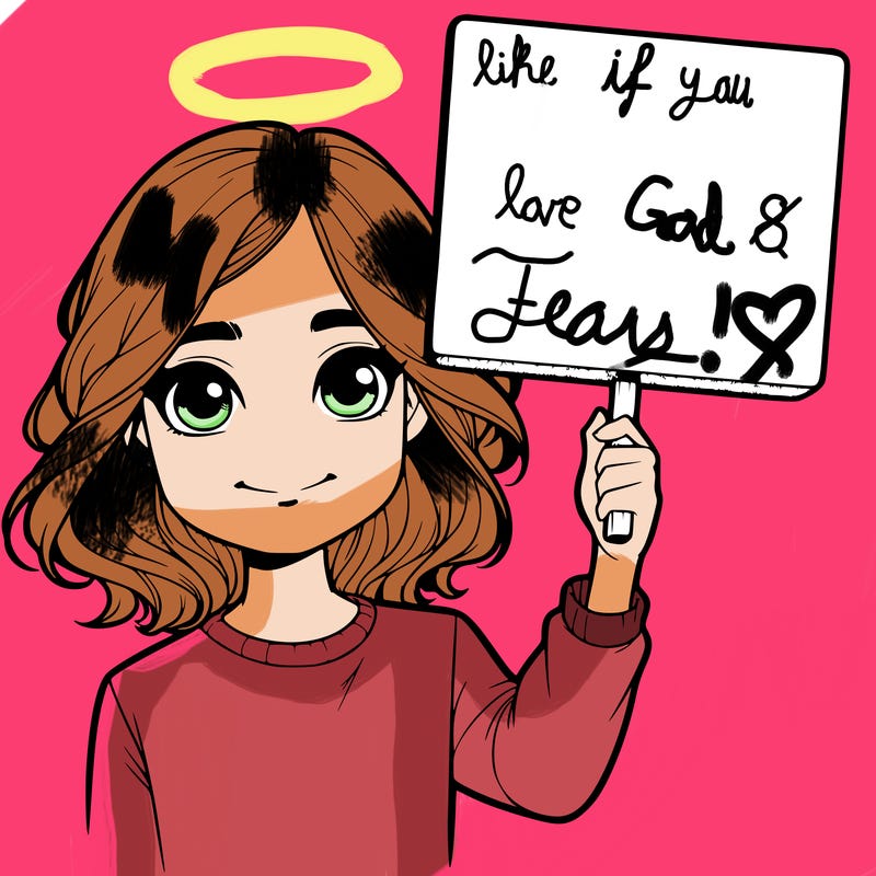 realistic girl holding up a sign