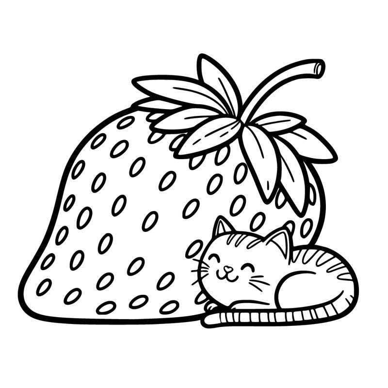 strawberry with cat in it
