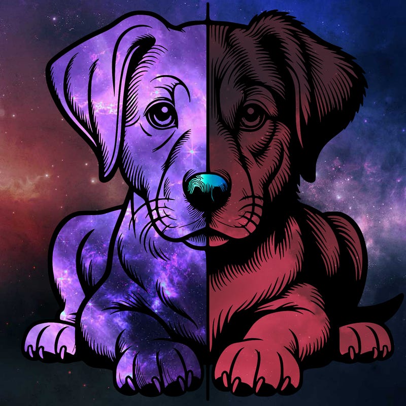 realistic dog split picture