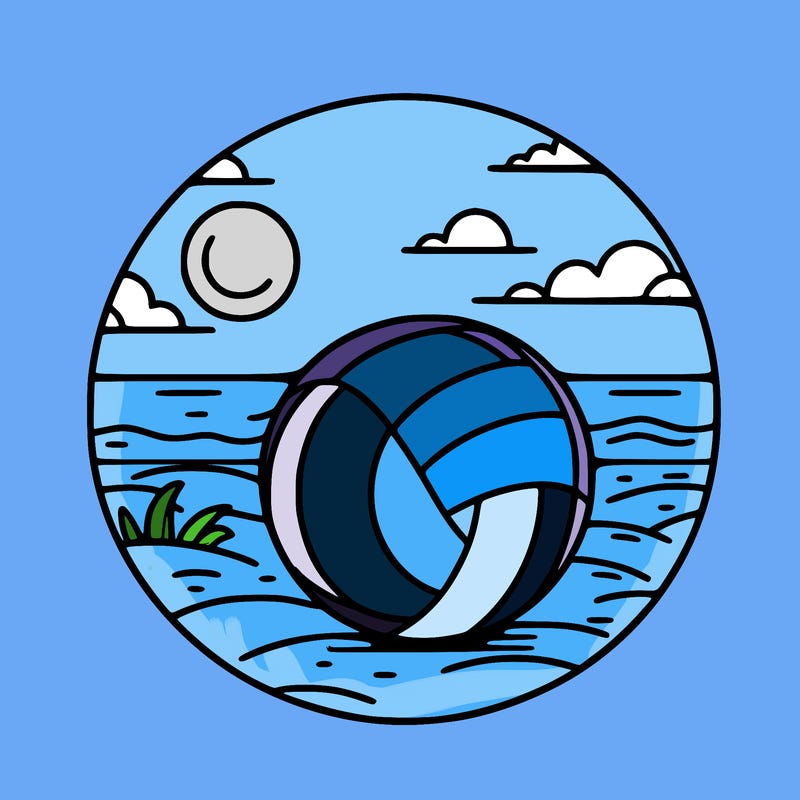 volleyball on a beach
