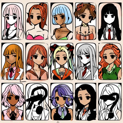 girls that look diffrent anime