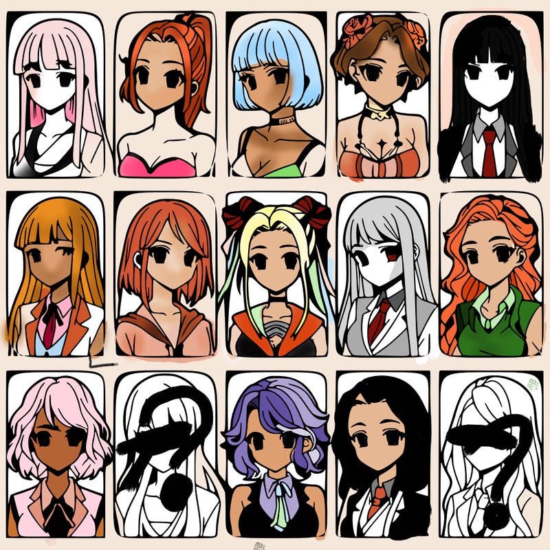 girls that look diffrent anime