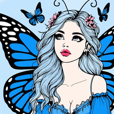 butterfly fairy realistic girl