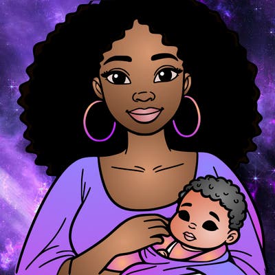 black woman holding baby