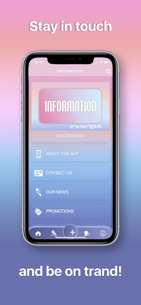 VocalEx-Vocal Exercises - VocalEx app information menu with contact news and promotion options