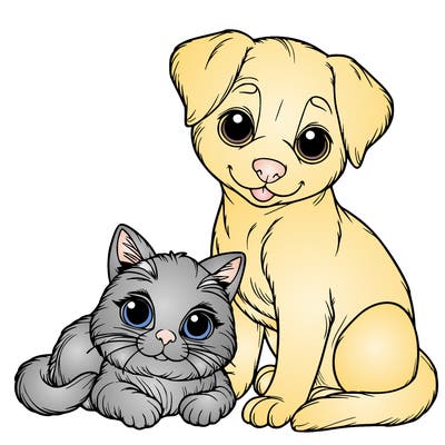 realistic cat and dog