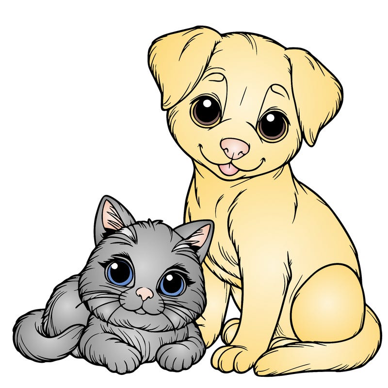 realistic cat and dog