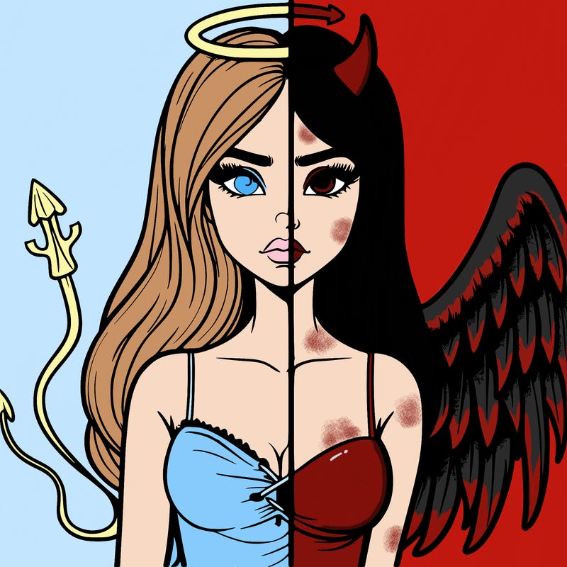 devil vs angel realistic girl