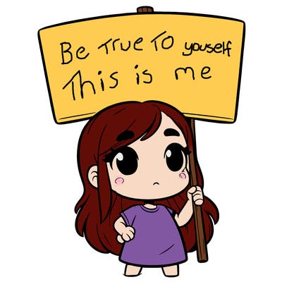 girl with blank sign