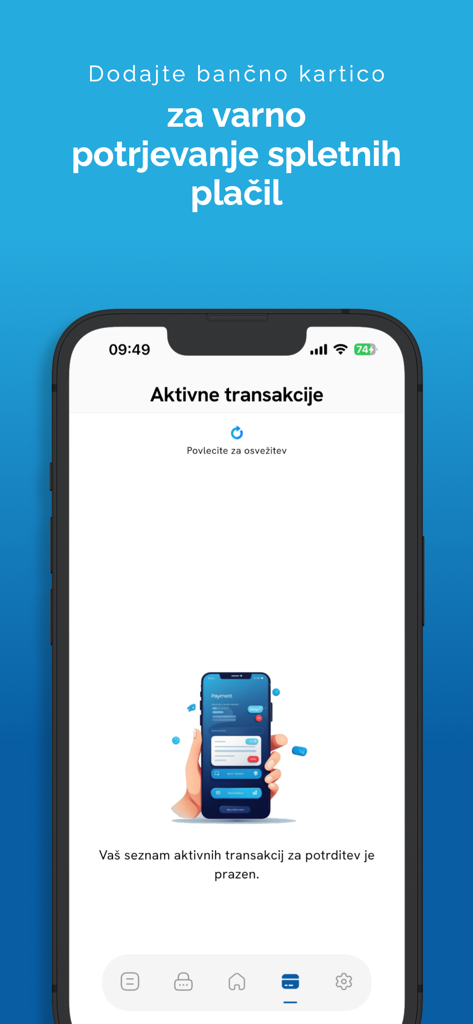 Smartphone displaying the Rekono OnePass app active transactions screen for secure online payments