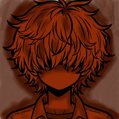 manga boy fluffy hair covering his eyes