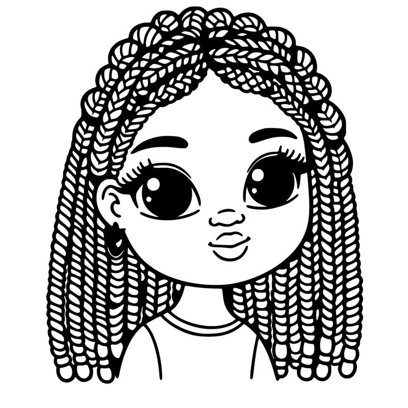 black girl with braids