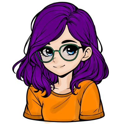 realistic girl with glasses