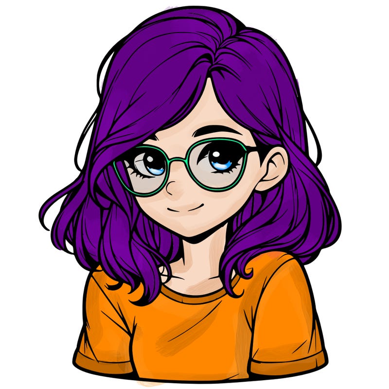 realistic girl with glasses