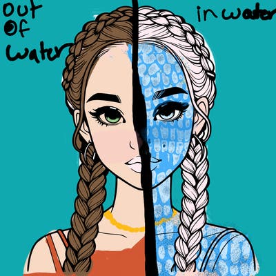 realistic girl with braids