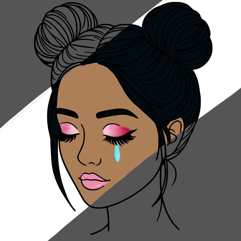 woman with hair buns