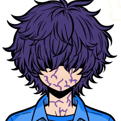 manga boy fluffy hair covering his eyes