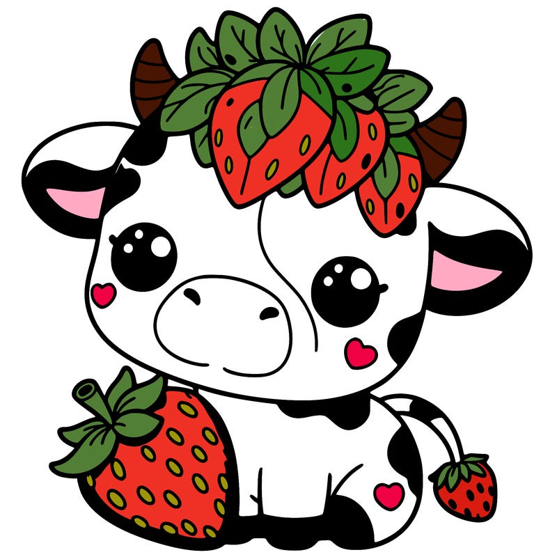 cute strawberry cow