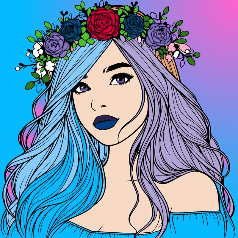 realistic girl with flower crown