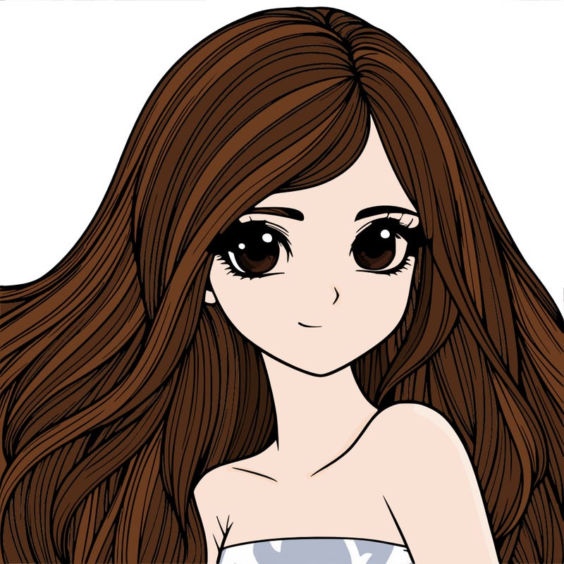 realistic girl pretty long hair