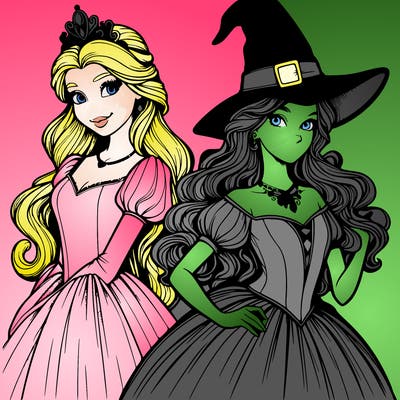 a realistic princess and a witch